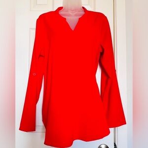 Timeson Brilliant Red V-Neck Blouse